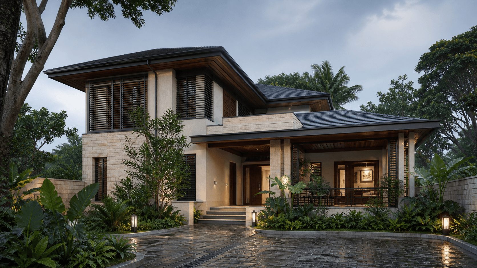 Illustrative concept for a contemporary tropical private residence.
